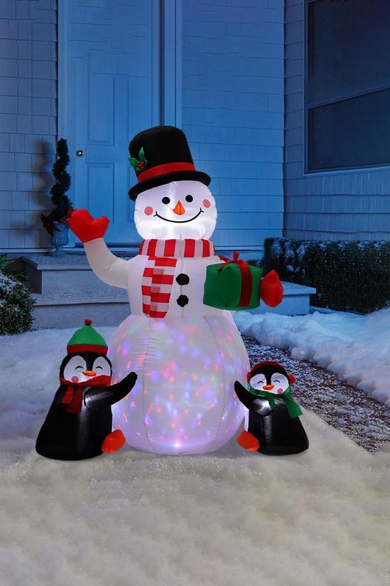 Living and Home Inflatable Penguin Snowman Air Blown with Rotatable LED RGB Lamp Outdoor Decor 5
