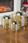 Living and Home Set of 3 Christmas Decorative Gift Box thumbnail 1