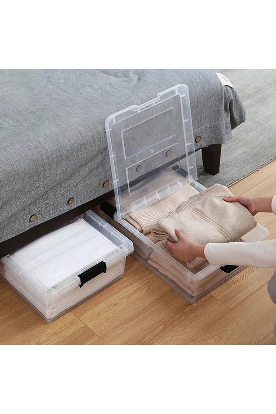 Living and Home Plastic Underbed Storage Box with Wheels 2