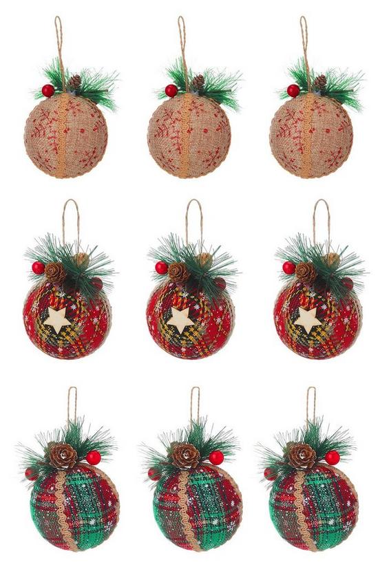 Living and Home Set of 9 Christmas Ball Ornaments Hanging Decoration 1
