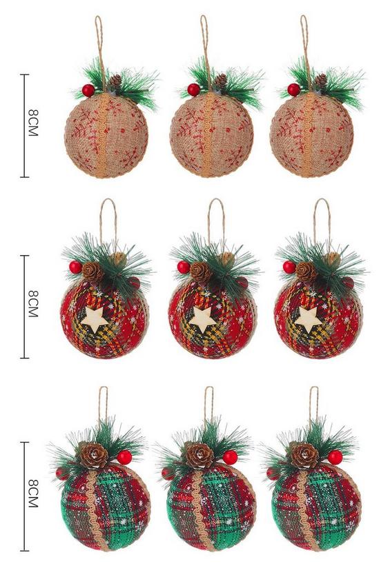 Living and Home Set of 9 Christmas Ball Ornaments Hanging Decoration 2