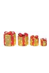 Living and Home 4Pcs Round Christmas Gift Boxes with LED Light Bowknot Decor thumbnail 2