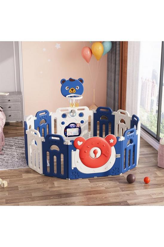 Living and Home Baby Playpen Kids Safety Gate with Basketball Hoop 2