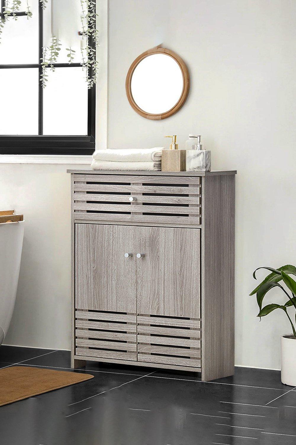 Modern Wooden Freestanding Storage Cabinet Bathroom Double Door  Vanity Sink Cabinet Under Sink