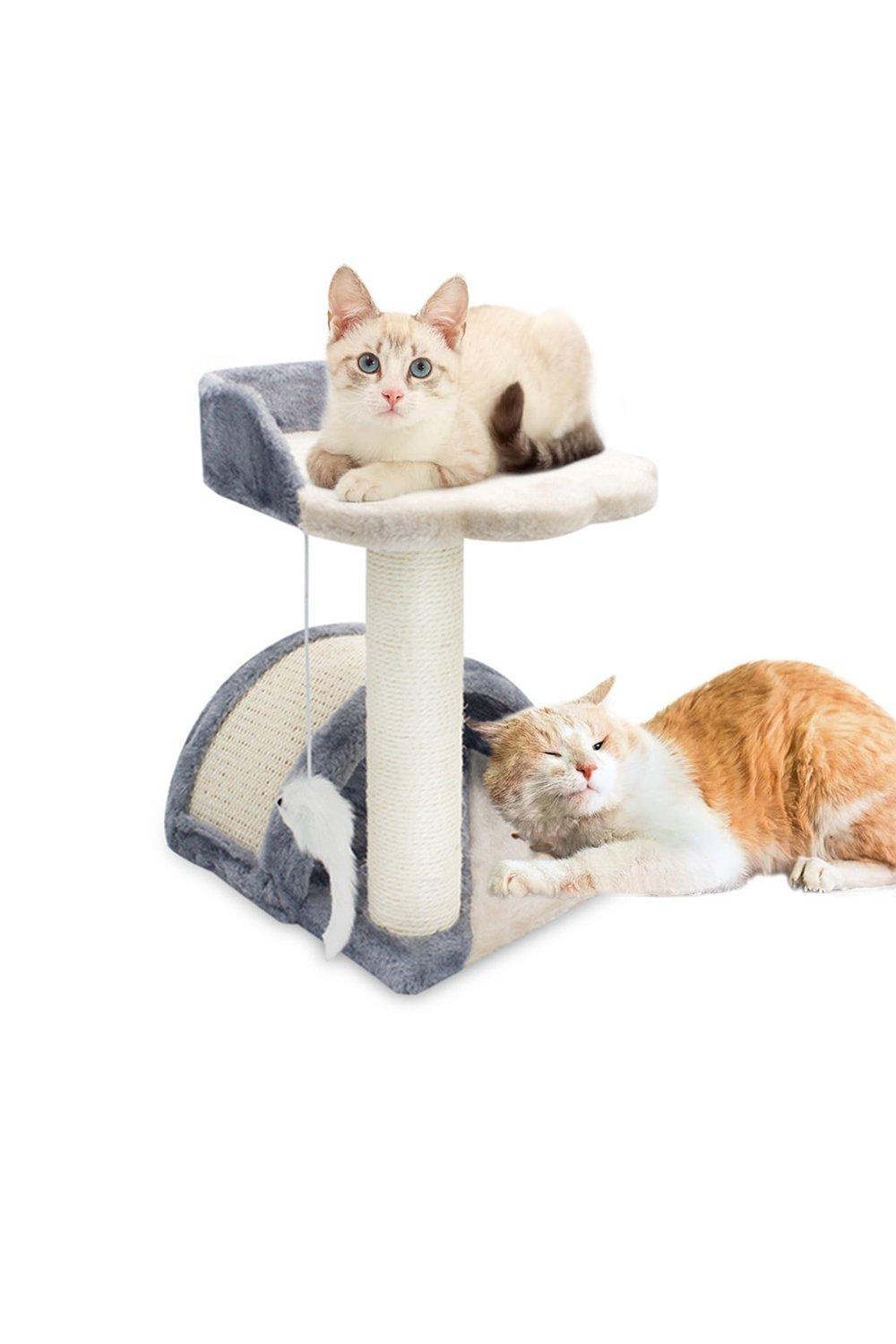 Sisal Cat Scratching Post with Plush Perch