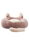 Living and Home Round Plush Pet Dog Cat Calming Bed with Cute Ears 70x70cm thumbnail 2