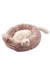 Living and Home Round Plush Pet Dog Cat Calming Bed with Cute Ears 70x70cm thumbnail 3
