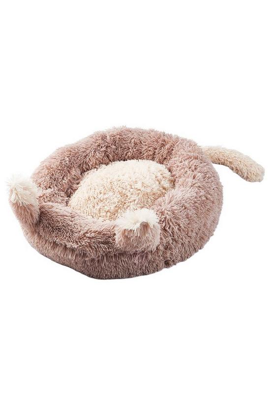 Living and Home Round Plush Pet Dog Cat Calming Bed with Cute Ears 70x70cm 3
