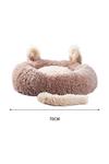 Living and Home Round Plush Pet Dog Cat Calming Bed with Cute Ears 70x70cm thumbnail 6
