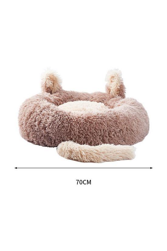 Living and Home Round Plush Pet Dog Cat Calming Bed with Cute Ears 70x70cm 6