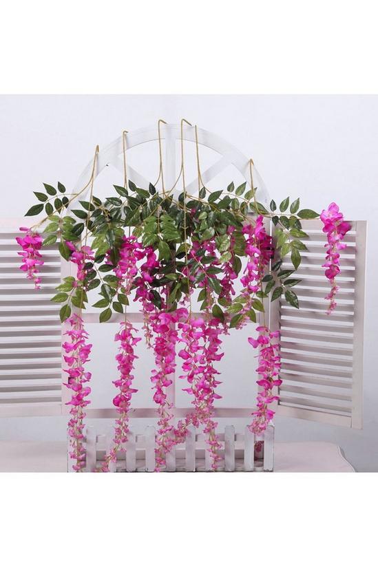 Living and Home 12 Pcs Hanging Artificial Wisteria Vine for Wedding Decoration 1