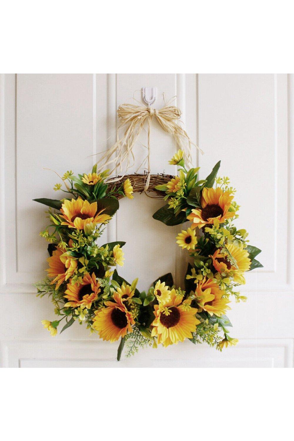 Artificial Sunflower Wreath Hanging Garland for Wedding Decoration