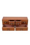 Living and Home Desktop Retro Wood 6-Drawer Storage Organizer for Cosmetics, Office thumbnail 5