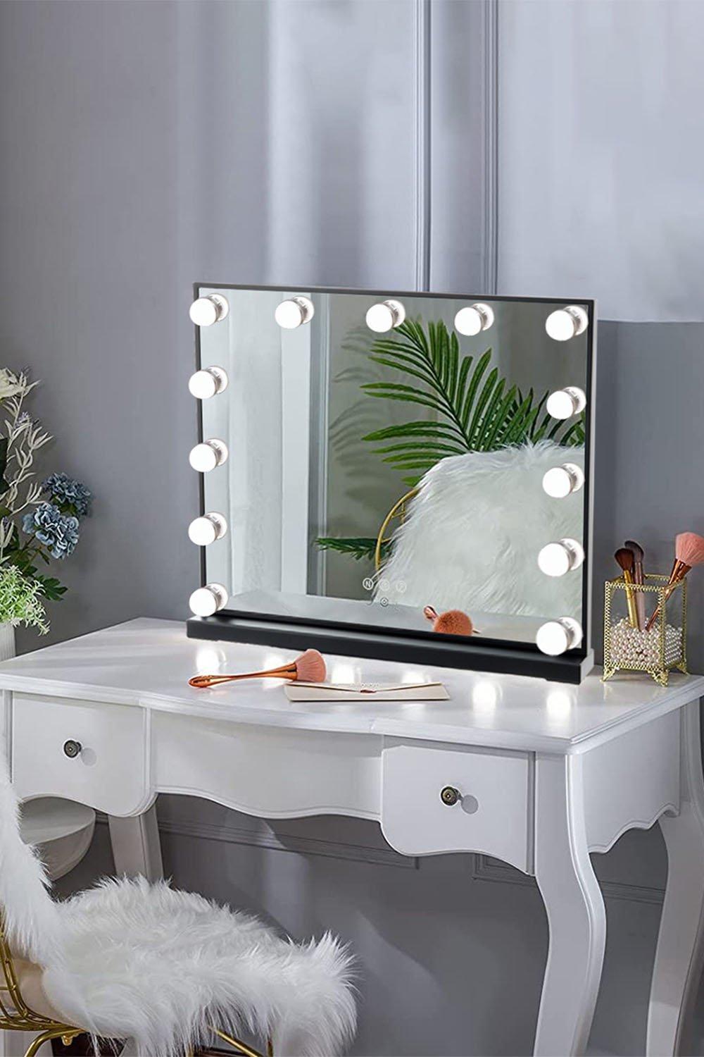 Rectangle LED Makeup Vanity Mirror with 3 Color Light