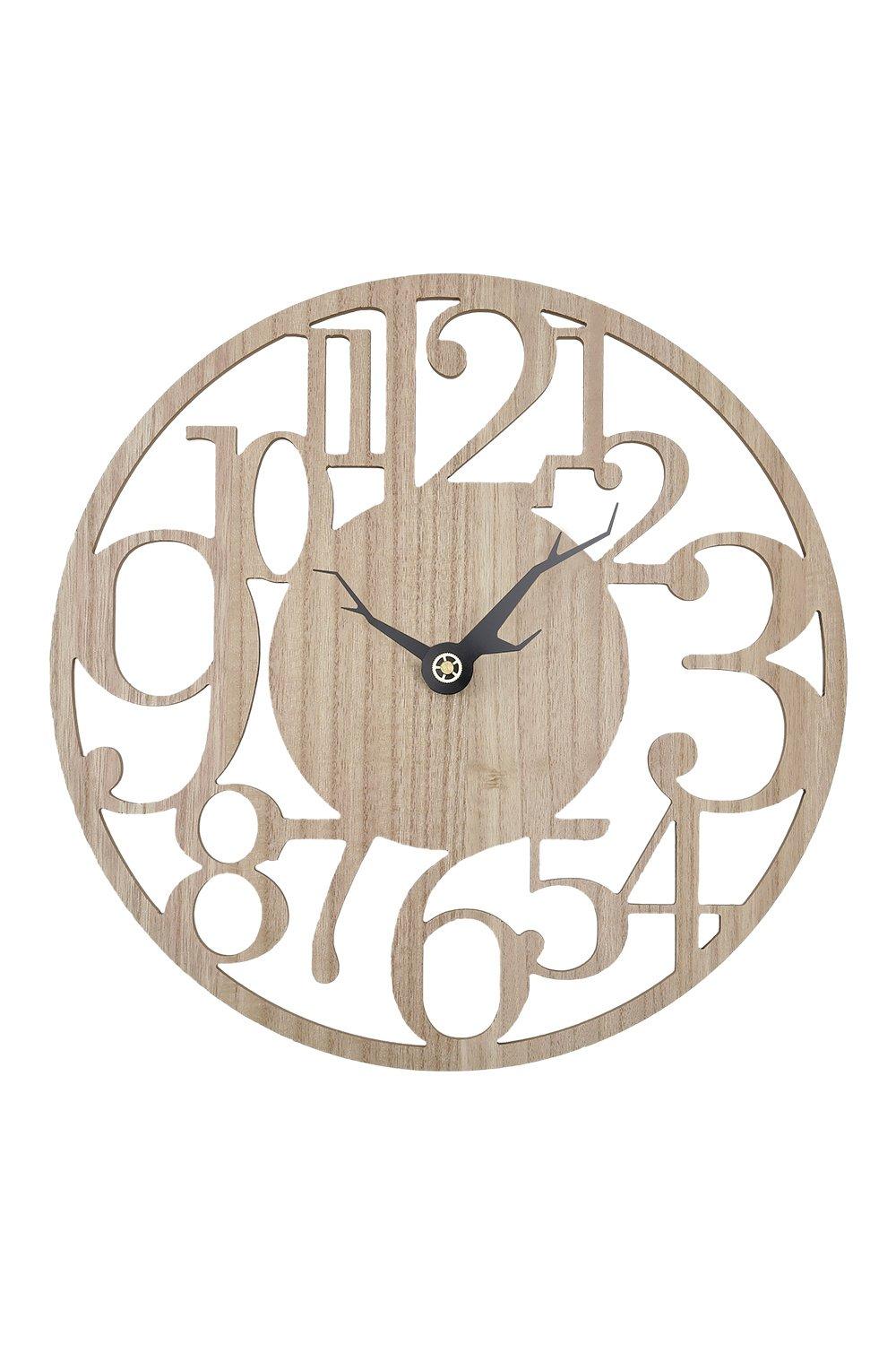 Modern Oversized Number Wooden Wall Clock