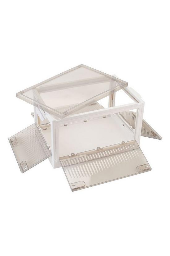 Living and Home Transparent Folding Storage Box with Wheels 5