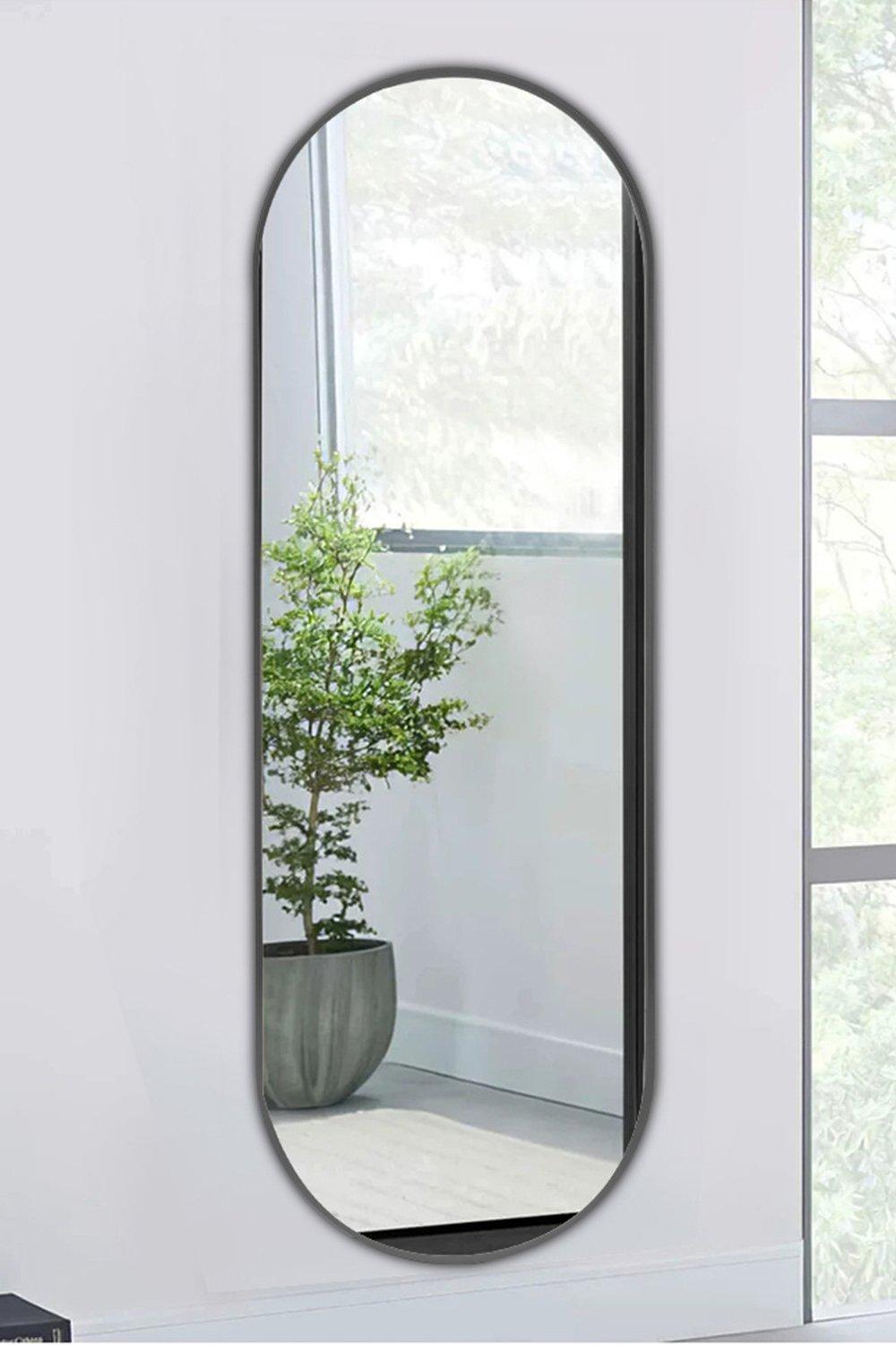 40cm W x 150cm H Modern Oval Metal Full Length Wall Mirror