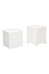 Living and Home Stackable Plastic Storage Organizer with Wheels White thumbnail 4