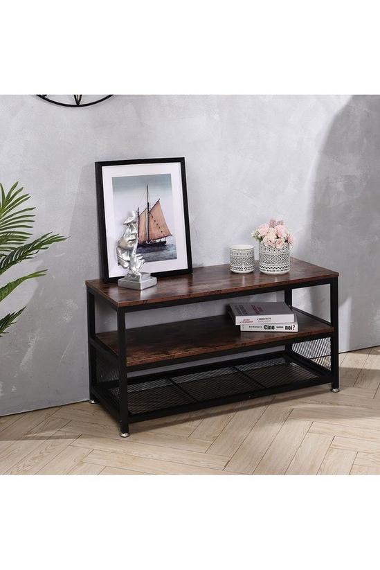 Living and Home 3 Tiers Side End Coffee Table TV Entertainment Unit Stand Living Room Furniture 1