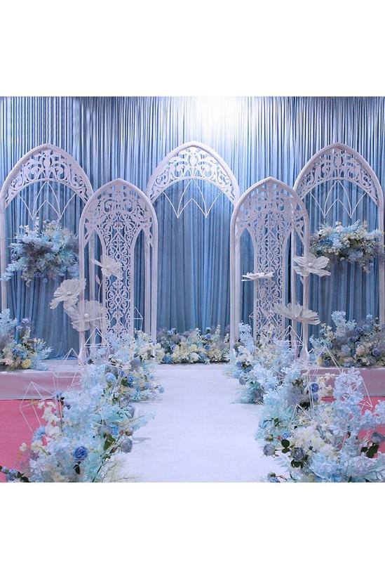Living and Home Metal Wedding Arch Backdrop Screen Flower Stand 3
