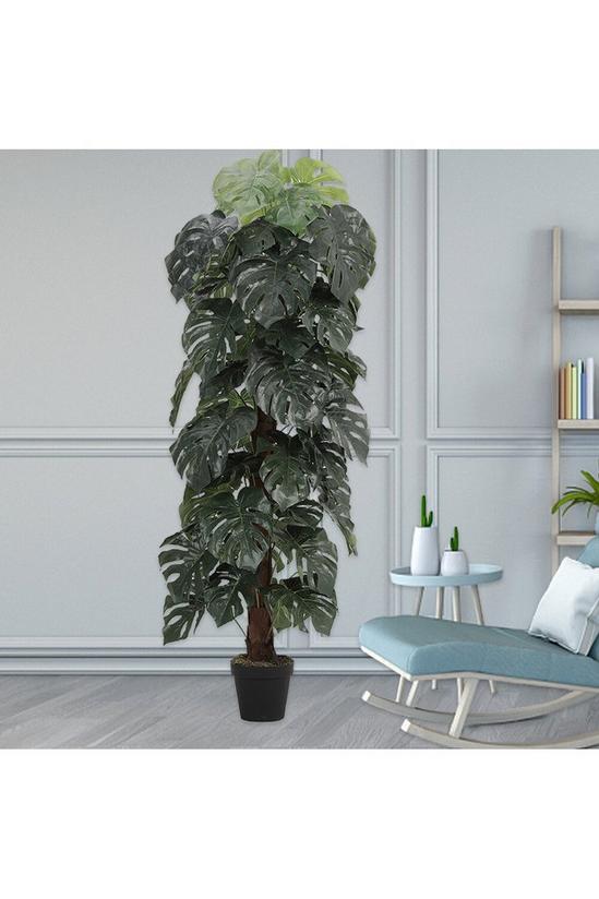 Living and Home Artificial Monstera Plant Large Greenery Home Decor with Pot 2