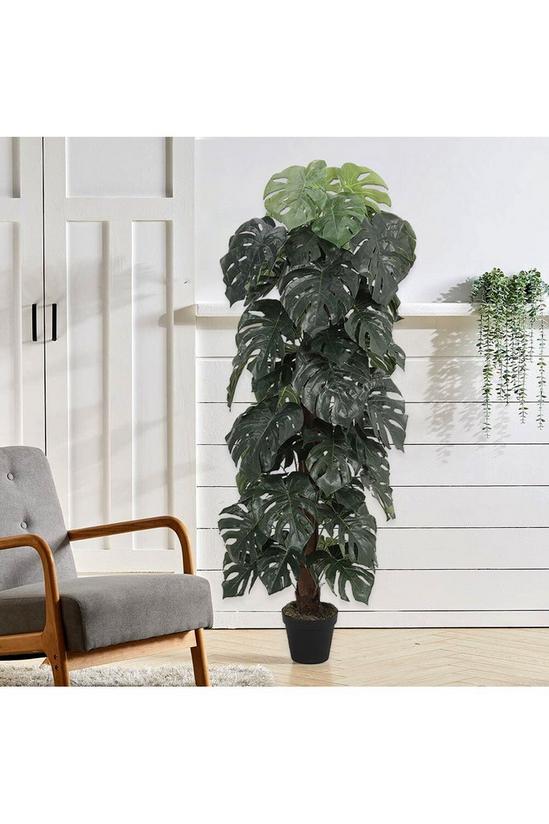 Living and Home Artificial Monstera Plant Large Greenery Home Decor with Pot 3