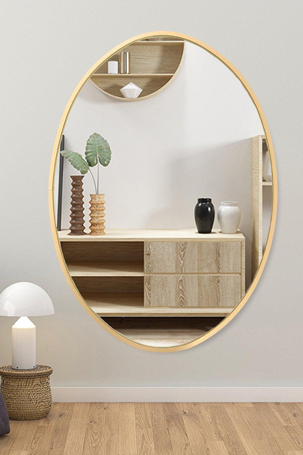 Oval Wall Mounted Mirror Geometric Vanity Mirror