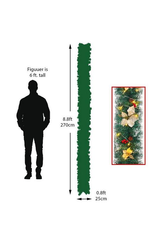 Living and Home 270cm Spruce Artificial Greenery Christmas Garland with 50 LED Warm White Lights 6