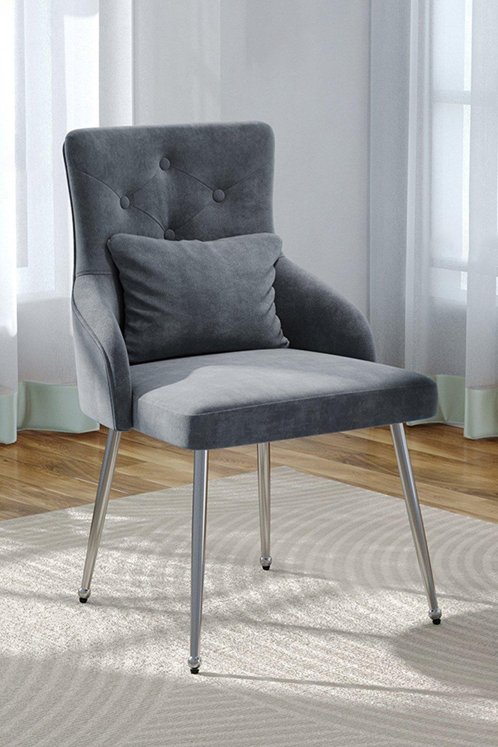 Velvet Tufted Dining Chair with Cushion