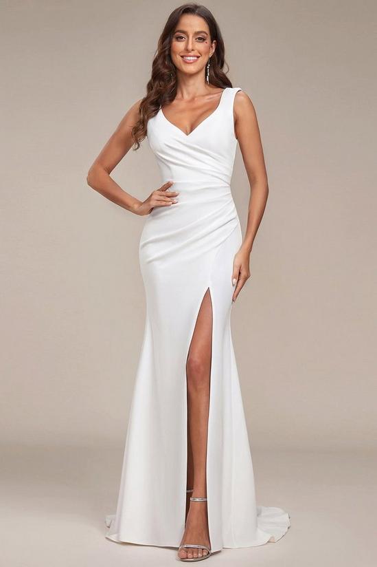 Ever Pretty Sleeveless Ruched Sweetheart Fit and Flare Wedding Dress 1