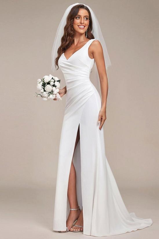 Ever Pretty Sleeveless Ruched Sweetheart Fit and Flare Wedding Dress 3
