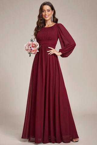 Embroidered Lace Short Sleeves Floor Length Evening Dress - Ever-Pretty US