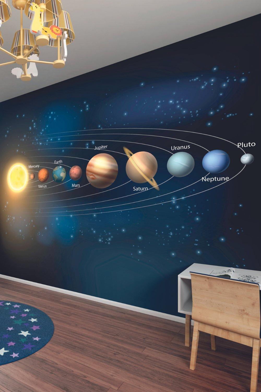 Planets Matt Smooth Paste the Wall Mural 350cm wide x 280cm high