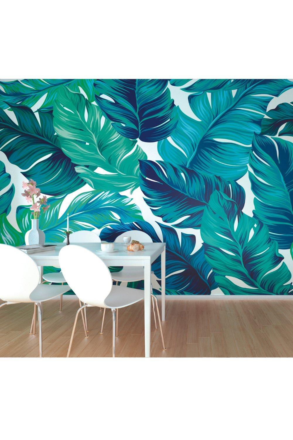 Bold Tropical Leaves Green Matt Smooth Paste the Wall Mural 350cm wide x 280cm high