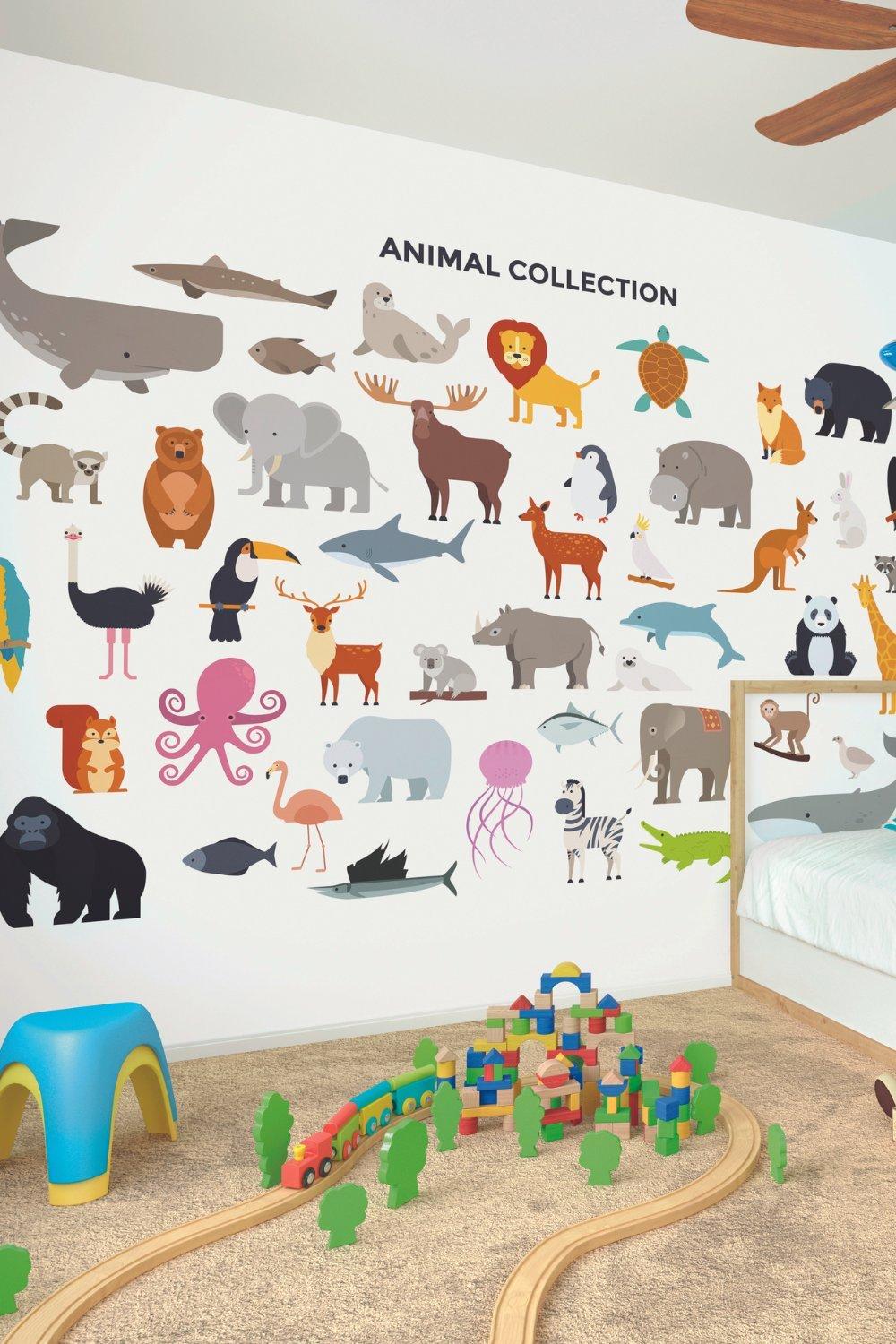 Animal Collection Multi Matt Smooth Paste the Wall Mural 350cm wide x 280cm high