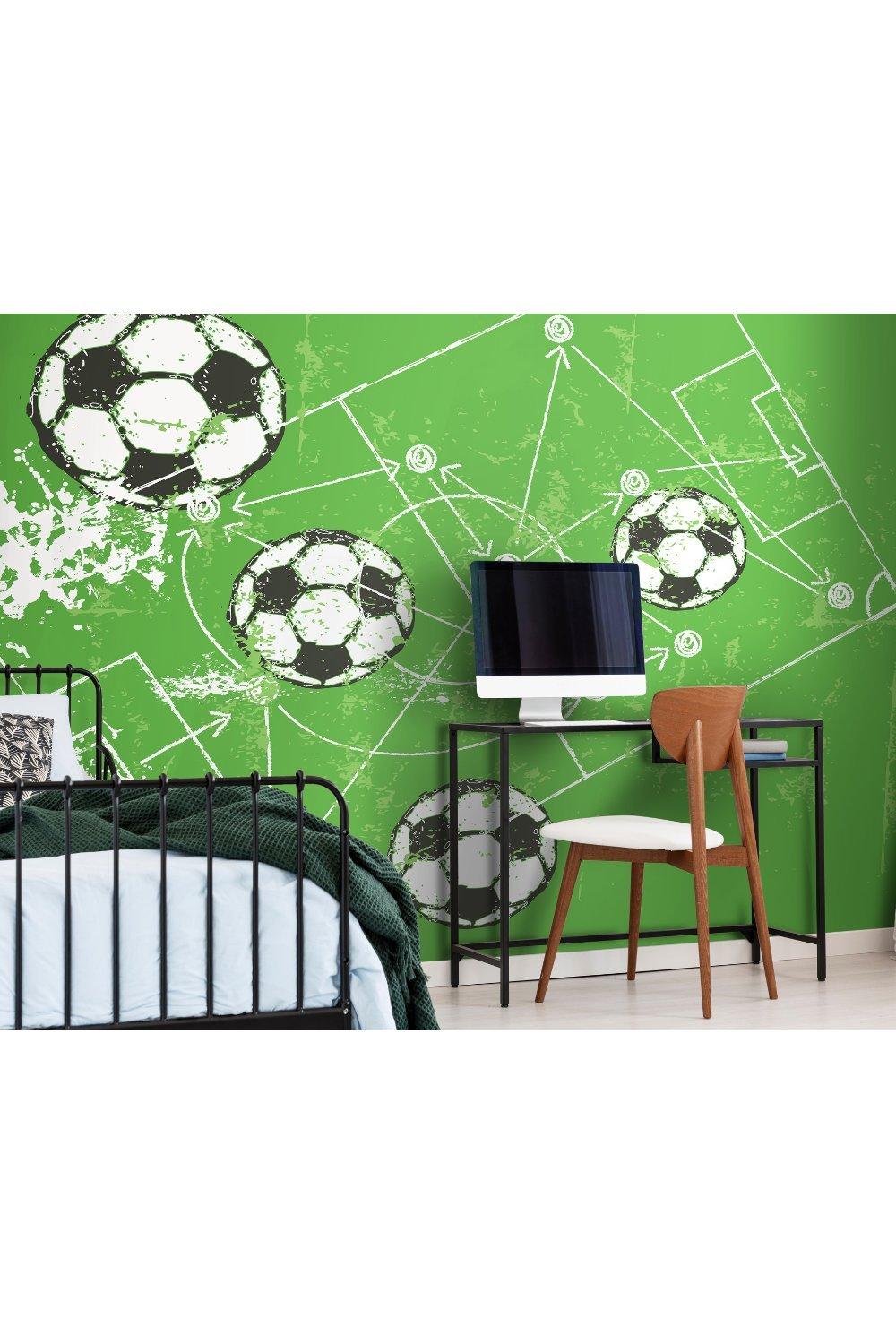 Football Grunge Texture Green Matt Smooth Paste the Wall 300cm wide x 240cm high