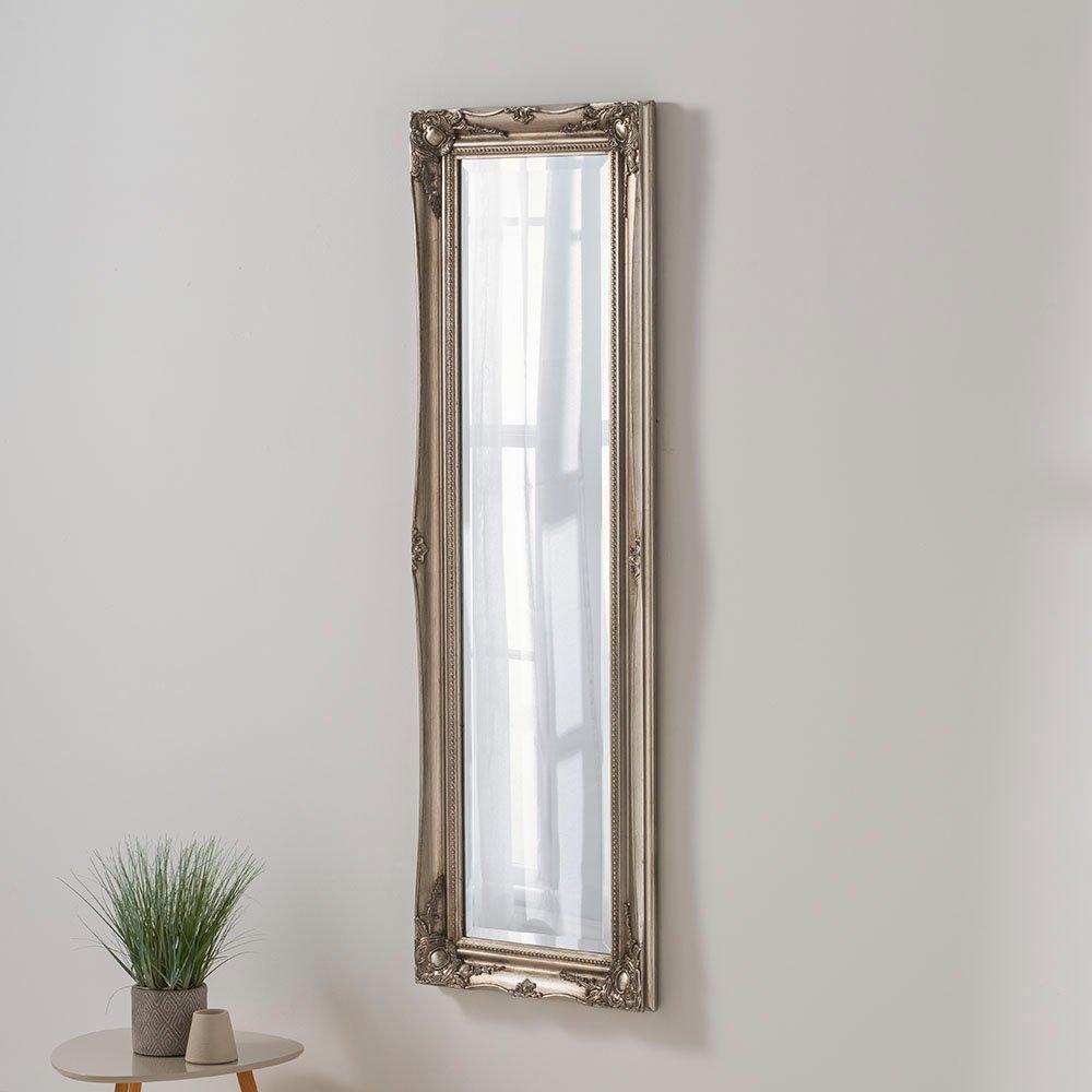 French style carved mirror silver 135x45cm