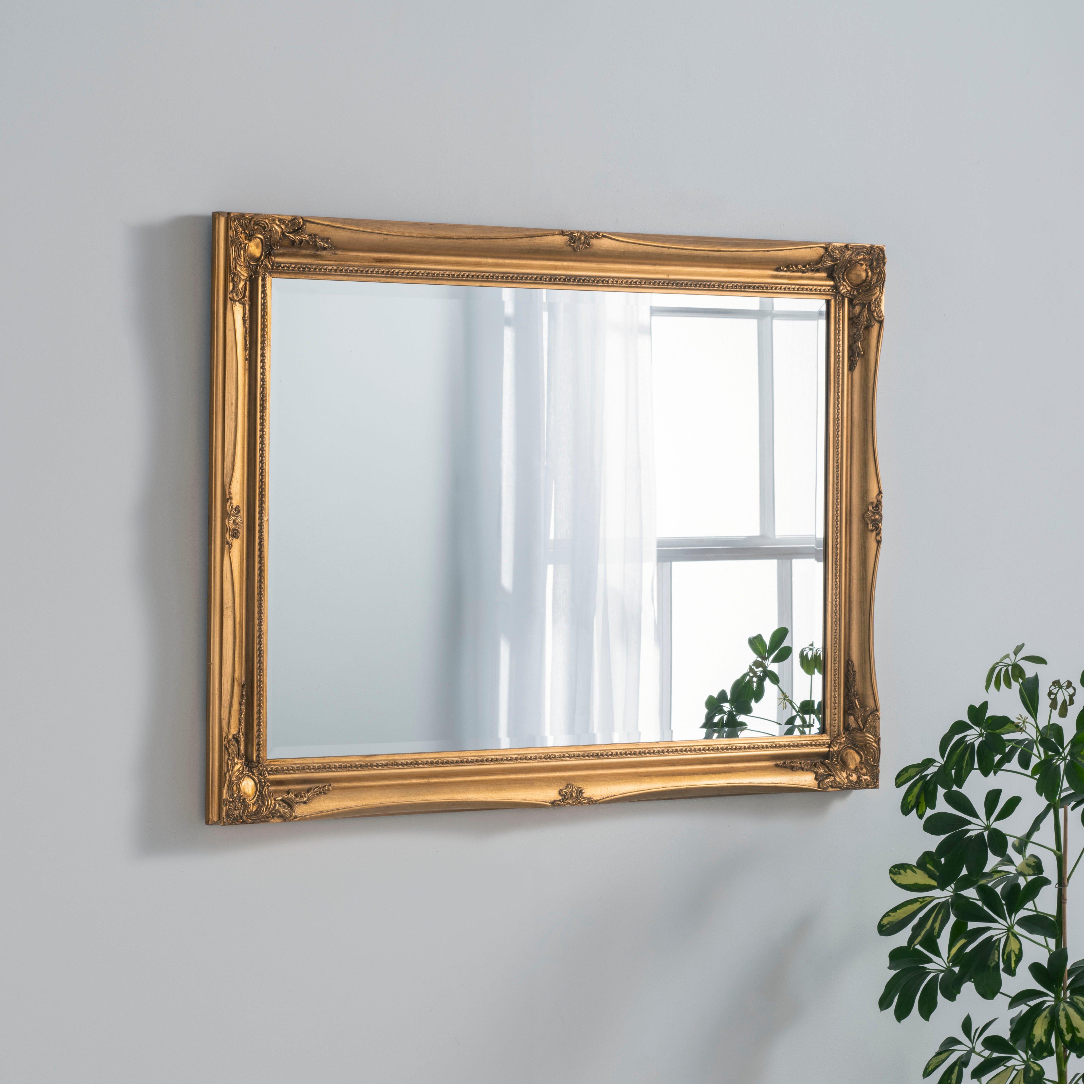 French Style Carved Mirror Gold 116x91cm