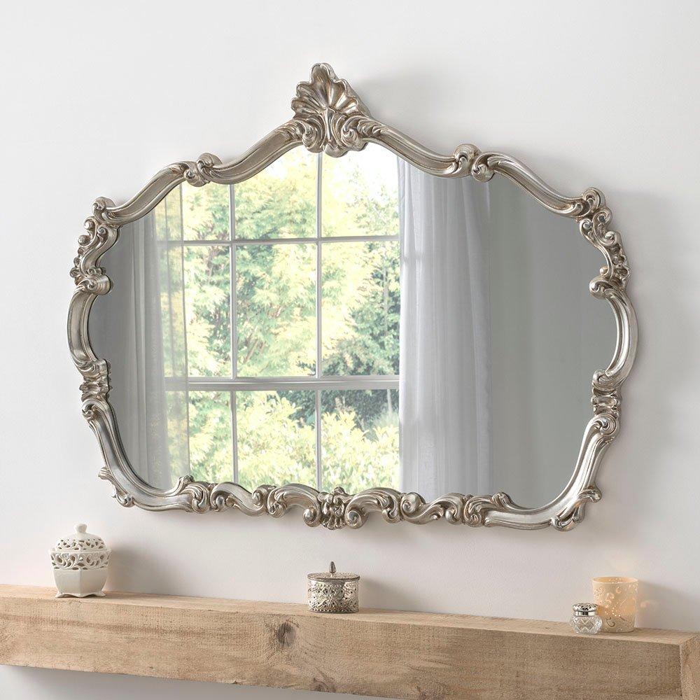 Photos - Wall Mirror Traditional Decorative Landscape mirror Silver 123(w)x82cm(h)