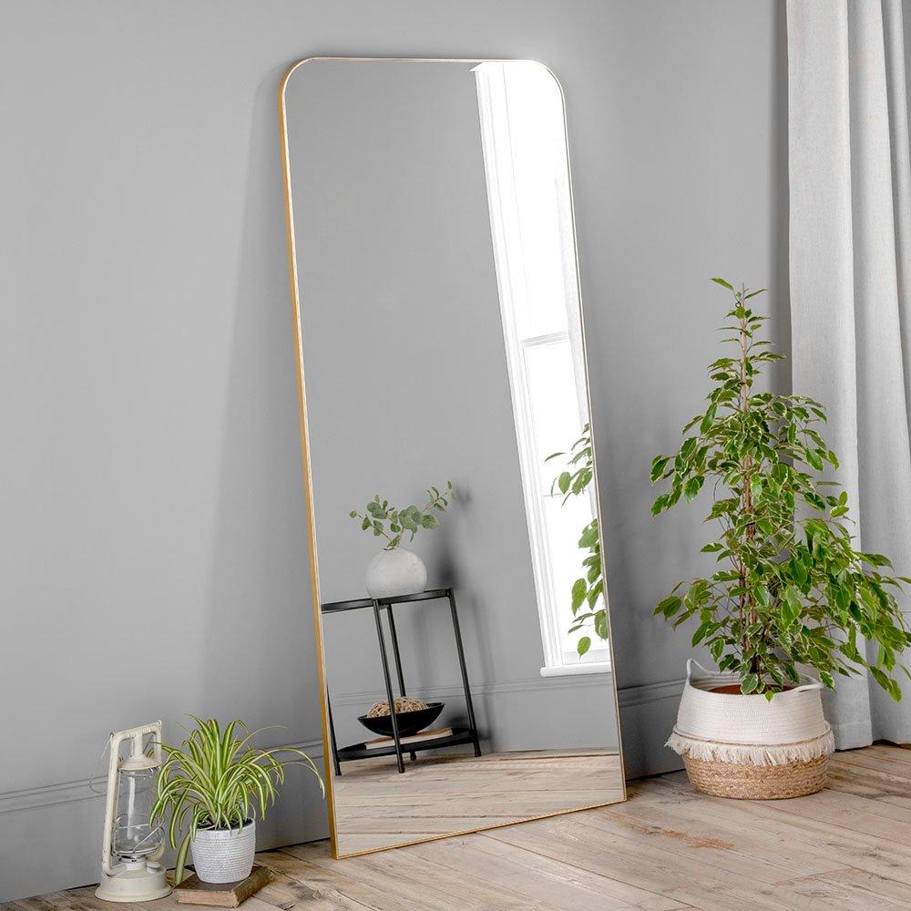 Extra Large Gold Curved corner Mirror 180x80cm