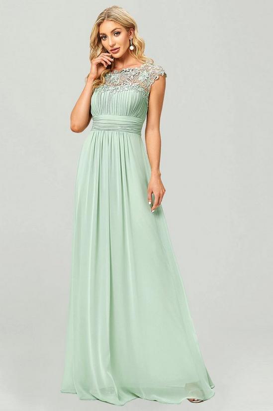 Ever Pretty Flattering A-Line Chiffon Lace Evening Dress for Wedding with Cap Sleeve 1