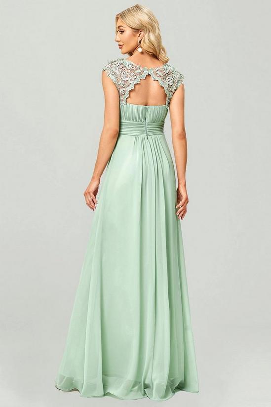 Ever Pretty Flattering A-Line Chiffon Lace Evening Dress for Wedding with Cap Sleeve 2
