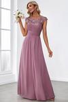 Ever Pretty Flattering A-Line Chiffon Lace Evening Dress for Wedding with Cap Sleeve thumbnail 1
