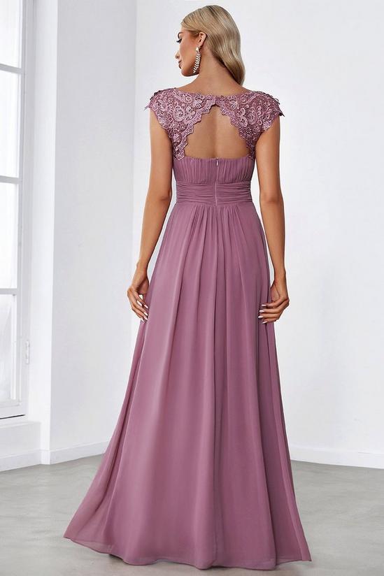 Ever Pretty Flattering A-Line Chiffon Lace Evening Dress for Wedding with Cap Sleeve 2