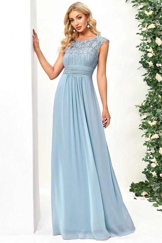 Ever Pretty Flattering A-Line Chiffon Lace Evening Dress for Wedding with Cap Sleeve 3