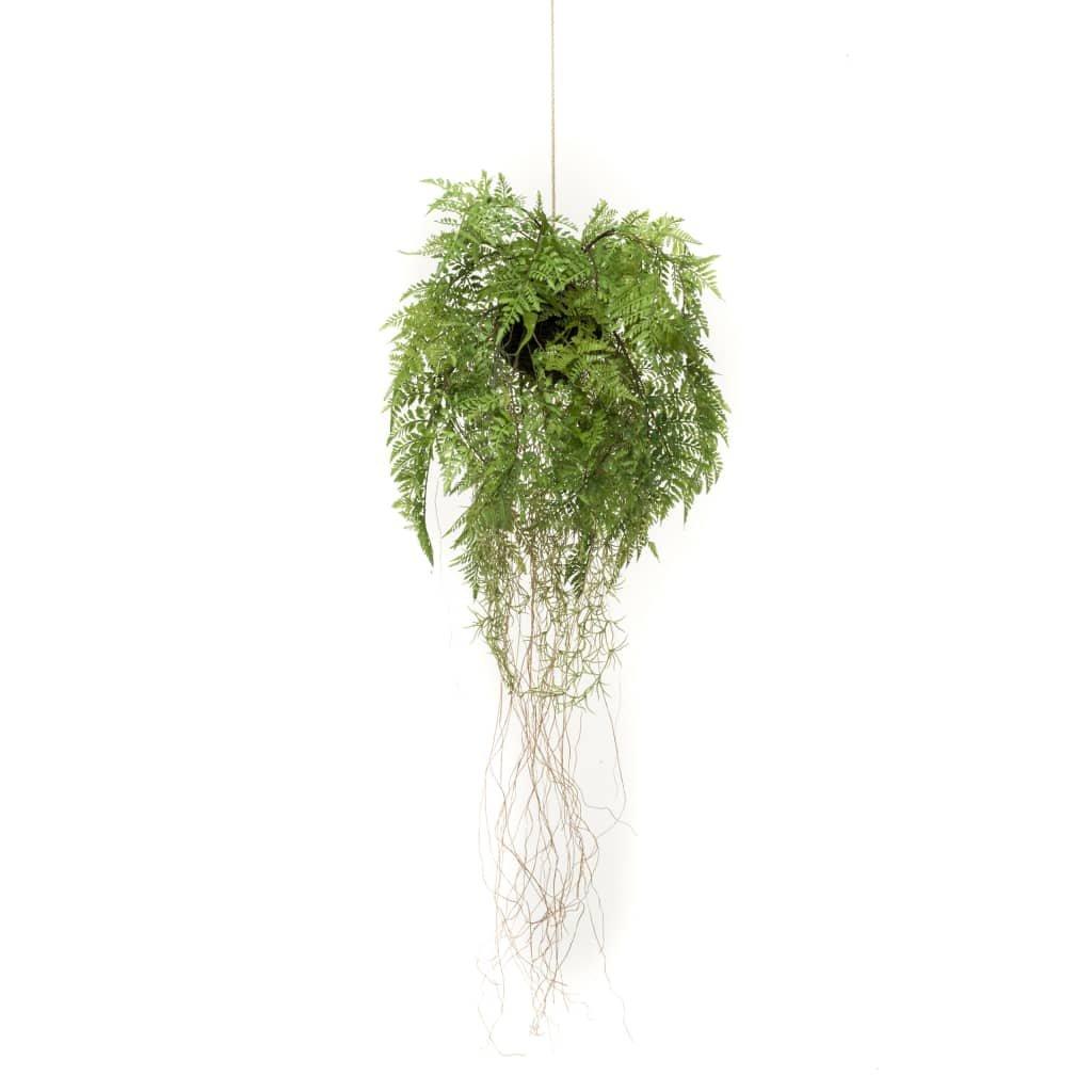 Emerald Artificial Hanging Fern with Roots 35 cm