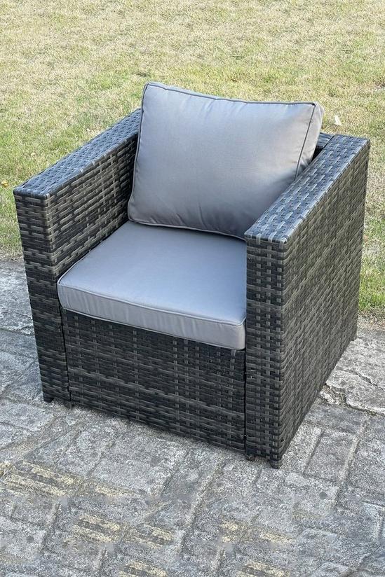 Fimous Dark Mixed Grey Outdoor Rattan Garden Furniture Set Corner Sofa 2 Tables With 2 Chairs 3