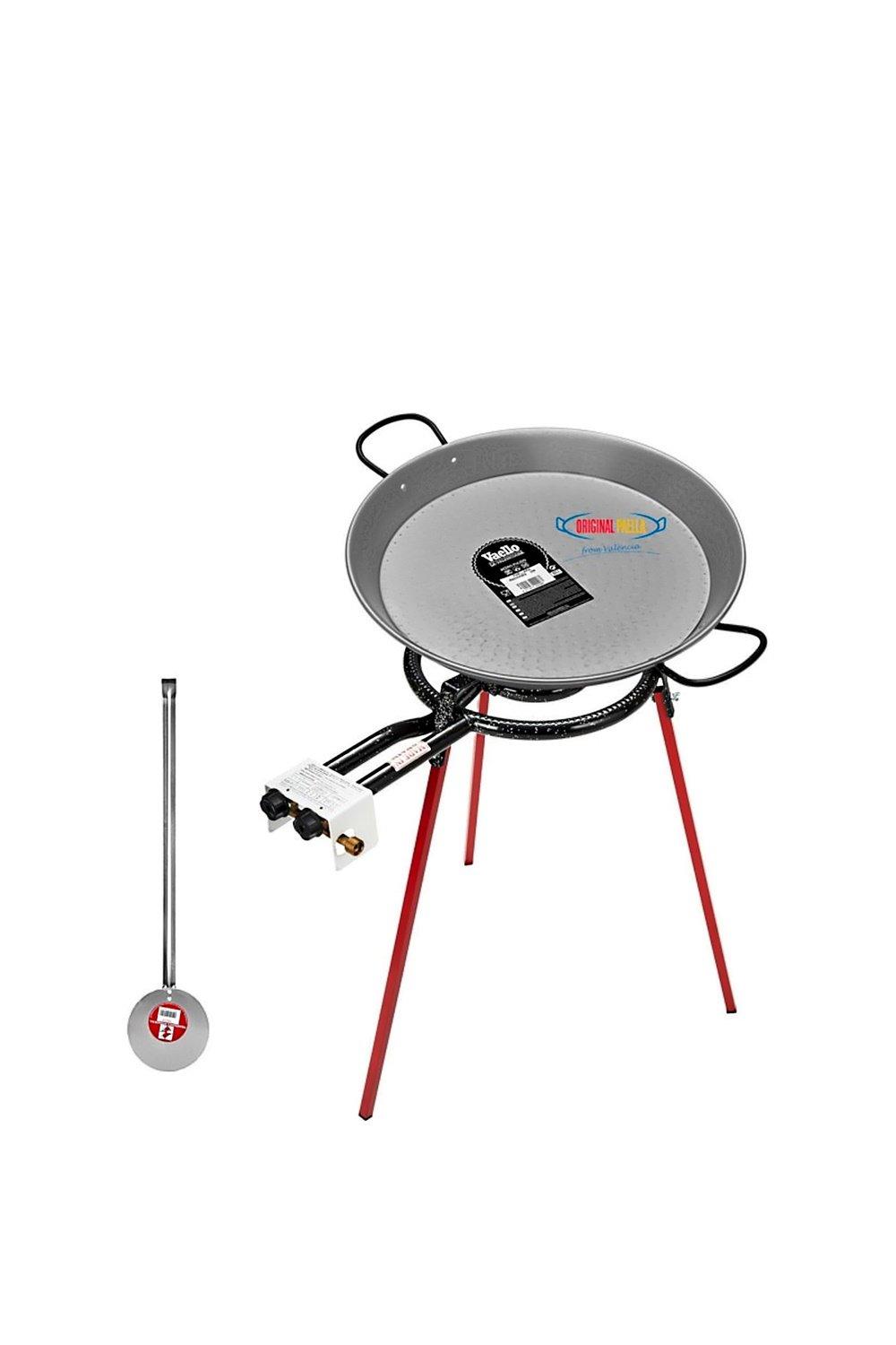 Paella Cooking Set with 46cm Polished Steel Paella Pan