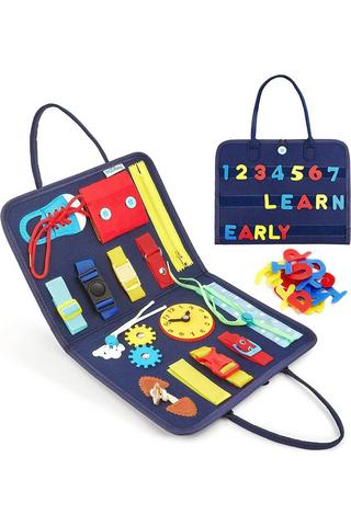 Product Educational Activity Toy Busy Board Navy