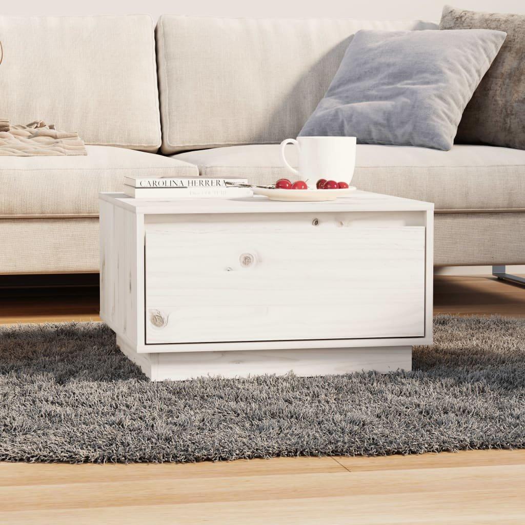 Coffee Table White 55x56x32 cm Solid Wood Pine